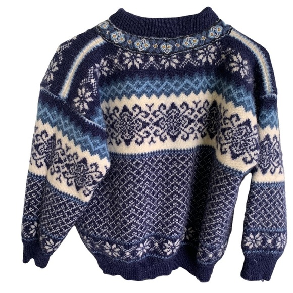 Nordstrikk Classic Norwegian Wool Metal Clasp Cardigan Sweater Small Fair Isle - Picture 9 of 9